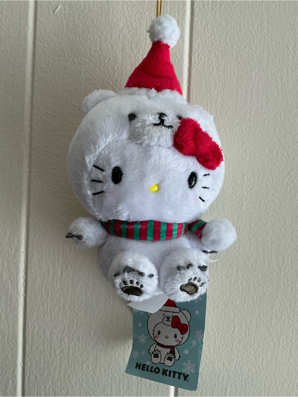 Rare Sanrio 2023 new Hello Kitty Christmas Polar Bear Plush Ornament toy
